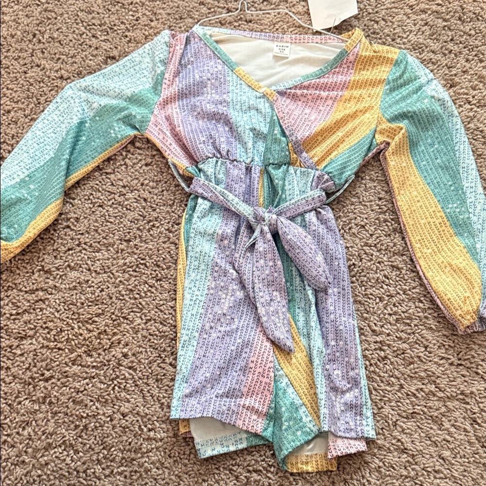 SHEIN Pastel Striped Kids One Piece